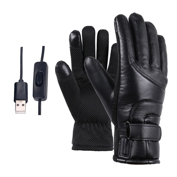 Electric Heating Gloves Men Women USB plug-in Electric Heated Gloves Winter Skiing Snowboarding Can Touch Screen Snow Gloves