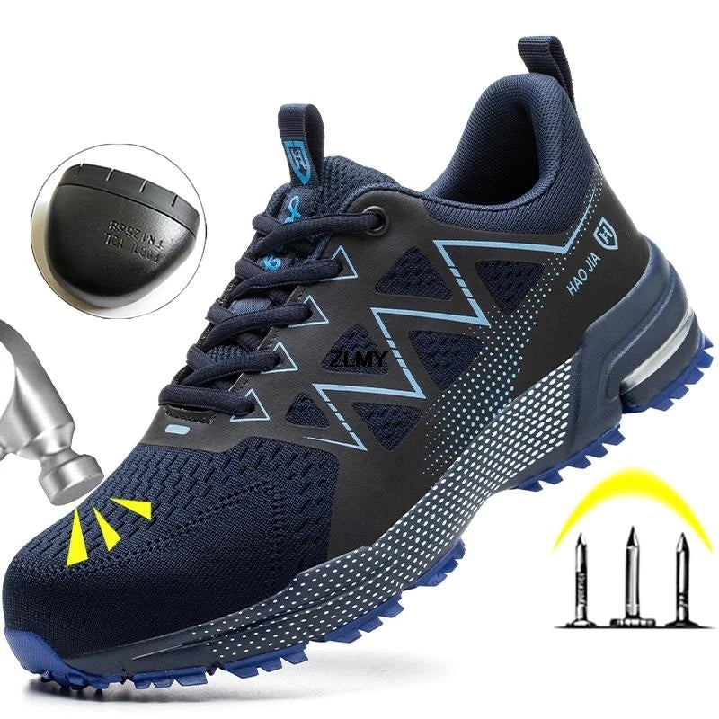 Men’s Steel Toe Safety Shoes – Puncture-Proof, Breathable Work Sneakers