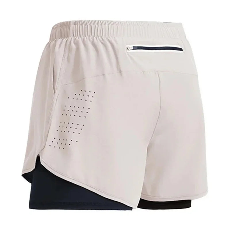 Men’s 2-in-1 Fitness Training Shorts – Quick-Dry Summer Sportswear