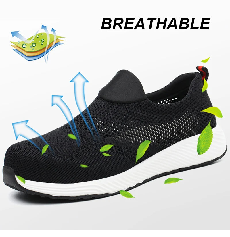 Unisex Steel Toe Safety Sneakers – Lightweight Breathable Work Shoes