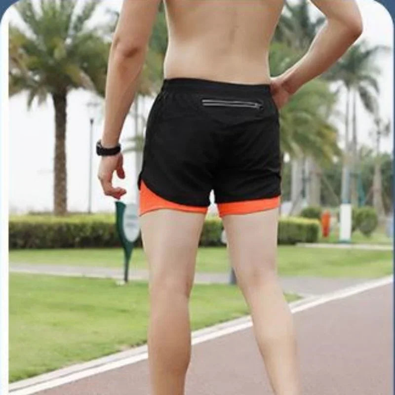 Men’s 2-in-1 Fitness Training Shorts – Quick-Dry Summer Sportswear