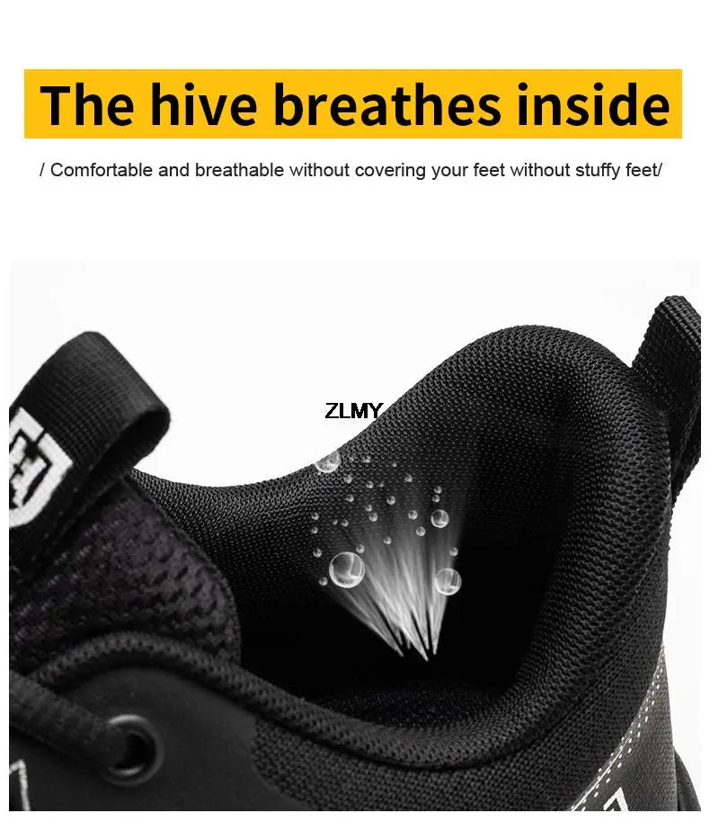 Men’s Steel Toe Safety Shoes – Puncture-Proof, Breathable Work Sneakers