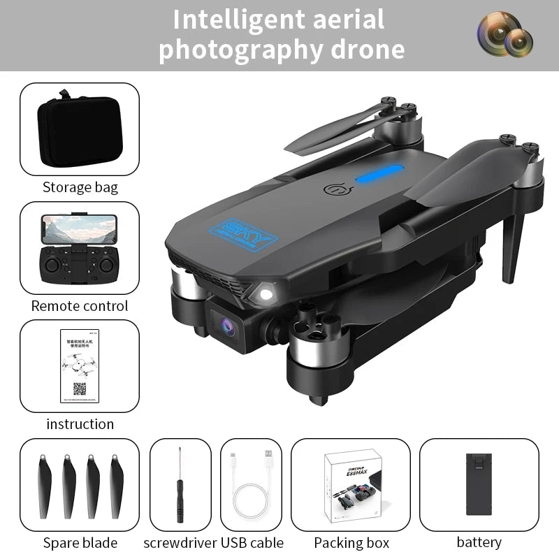 E88MAX Brushless HD Dual Camera Drone WIFI FPV Aerial Photography Foldable RC Quadcopter Helicopter