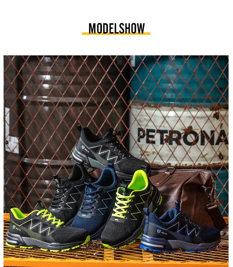 Men’s Steel Toe Safety Shoes – Puncture-Proof, Breathable Work Sneakers