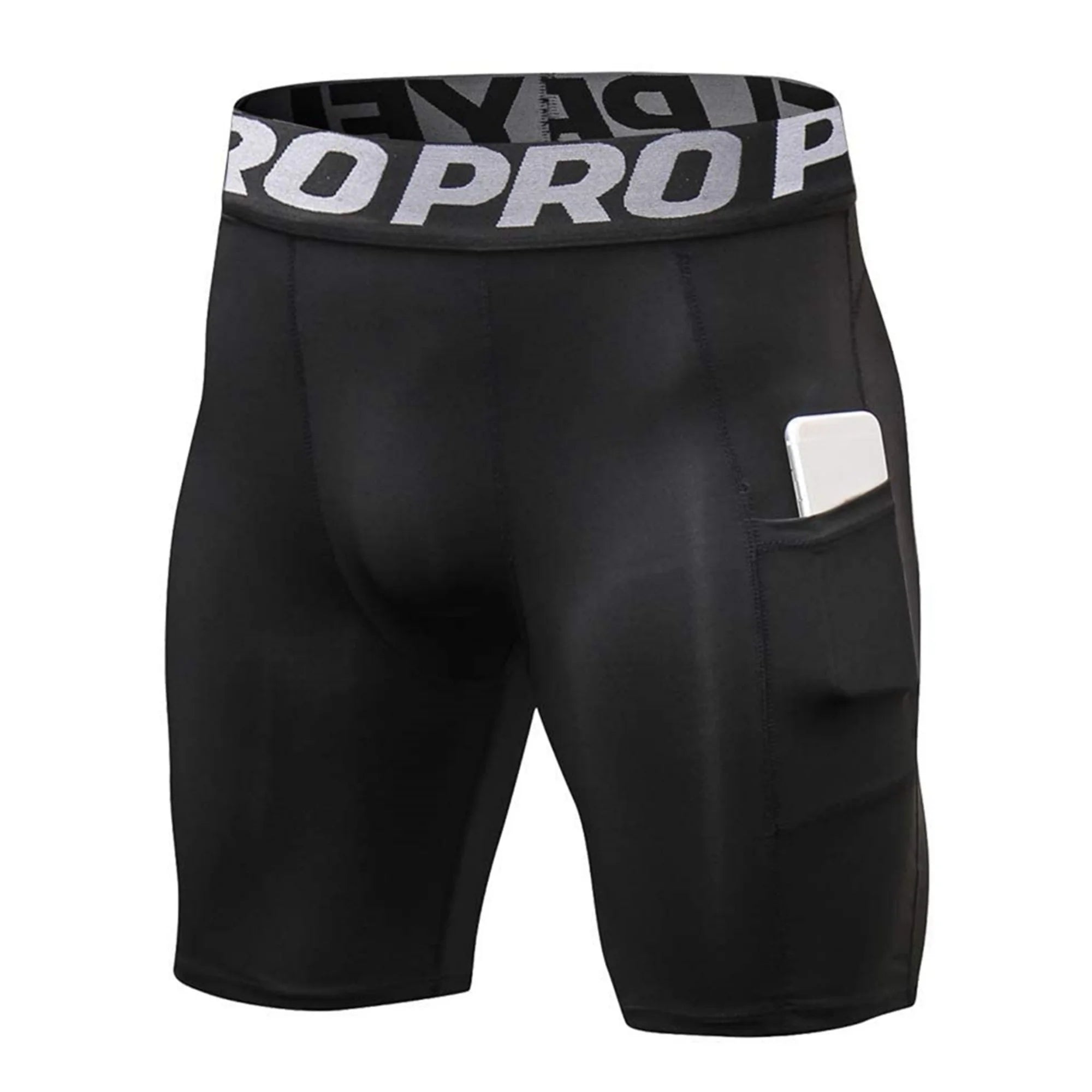 Men’s Compression Shorts with Pocket – Athletic Spandex Performance Wear
