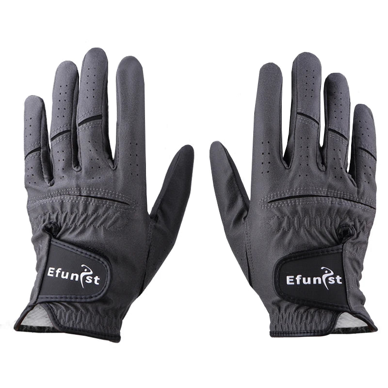 Men’s Golf Gloves – Left/Right Hand, Breathable Grip, White/Dark Grey (Namib Series)