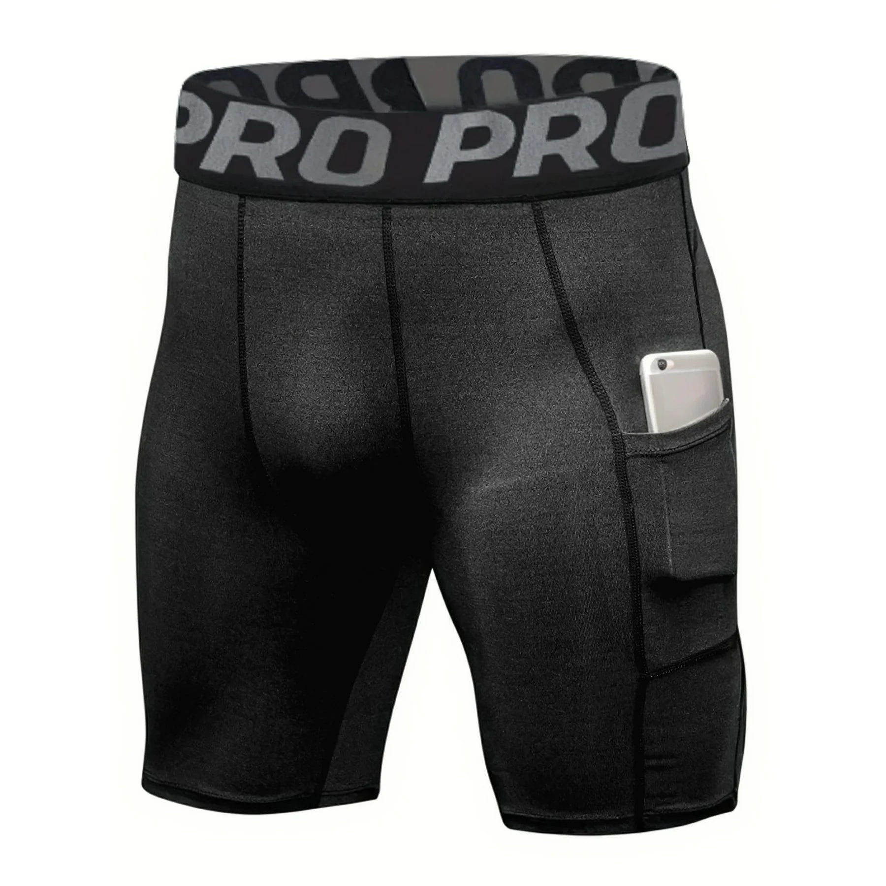 Men’s Compression Shorts with Pocket – Athletic Spandex Performance Wear