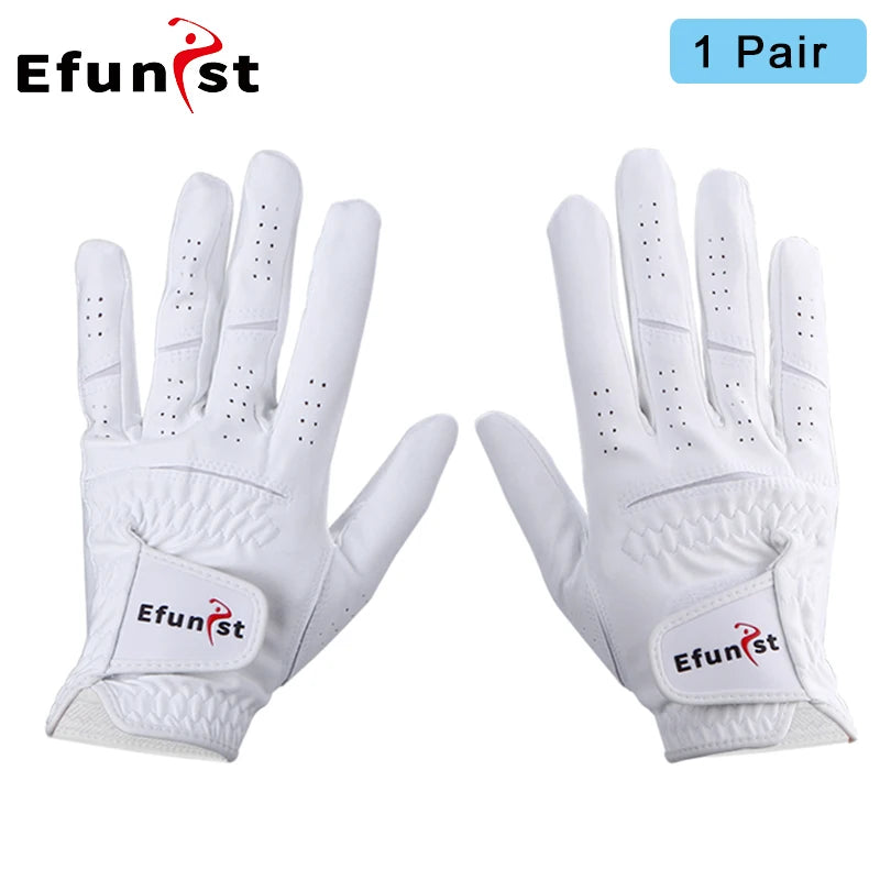 Men’s Golf Gloves – Left/Right Hand, Breathable Grip, White/Dark Grey (Namib Series)