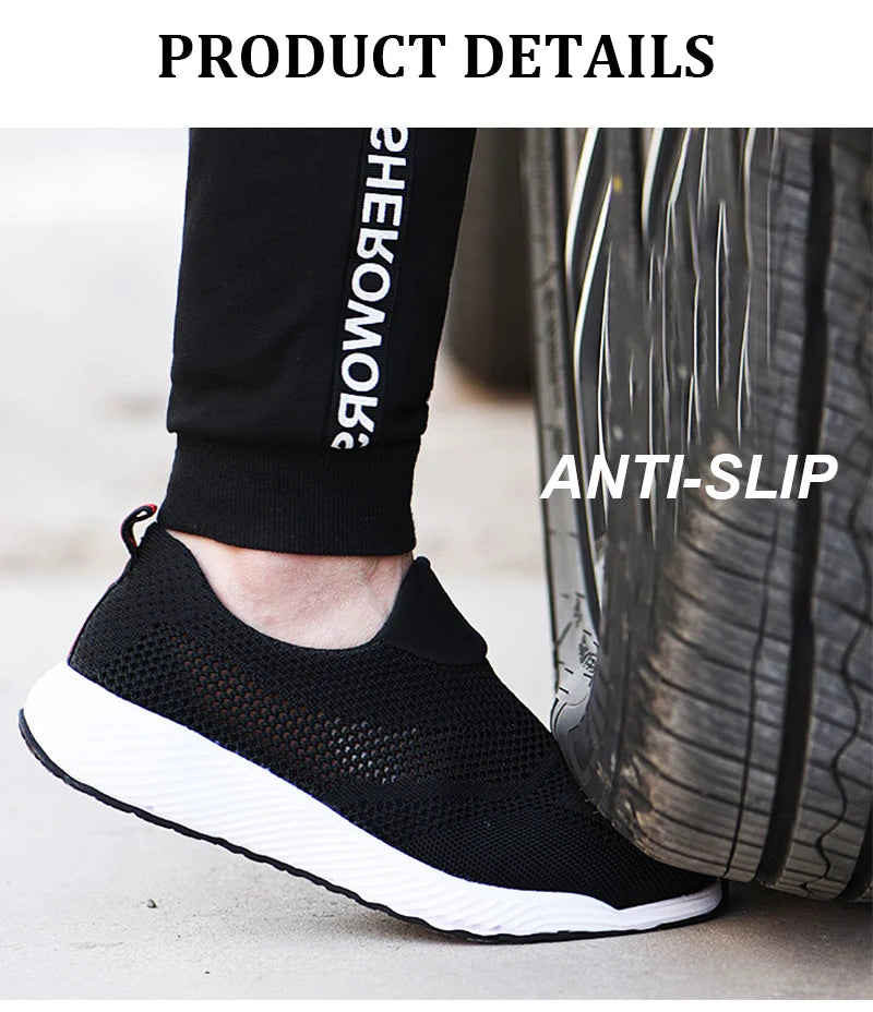 Unisex Steel Toe Safety Sneakers – Lightweight Breathable Work Shoes