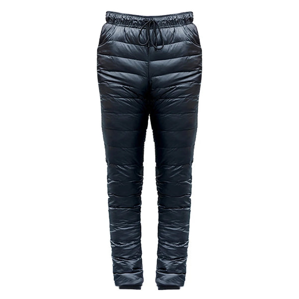 Outdoor Down Pants Windproof Ultralight Thermal Hiking Pants Skiing Camping Warm Winter Goose Down Pants Snow Trousers M-XXL