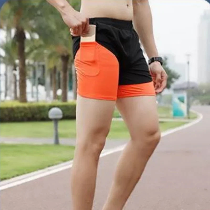 Men’s 2-in-1 Fitness Training Shorts – Quick-Dry Summer Sportswear