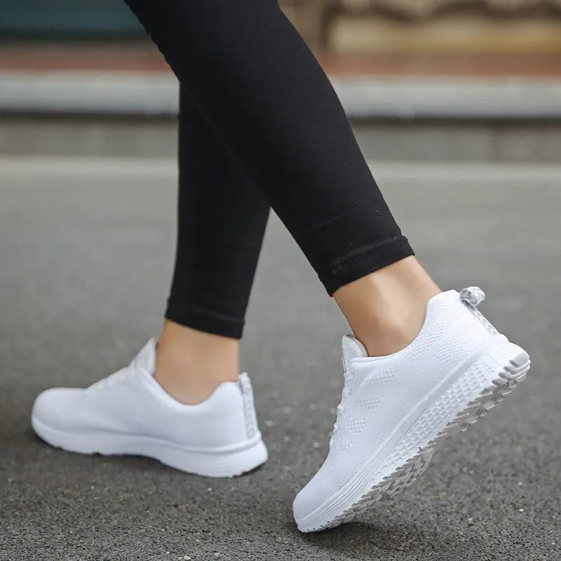 Women’s Breathable Mesh Casual Sneakers – Lightweight Walking Flats