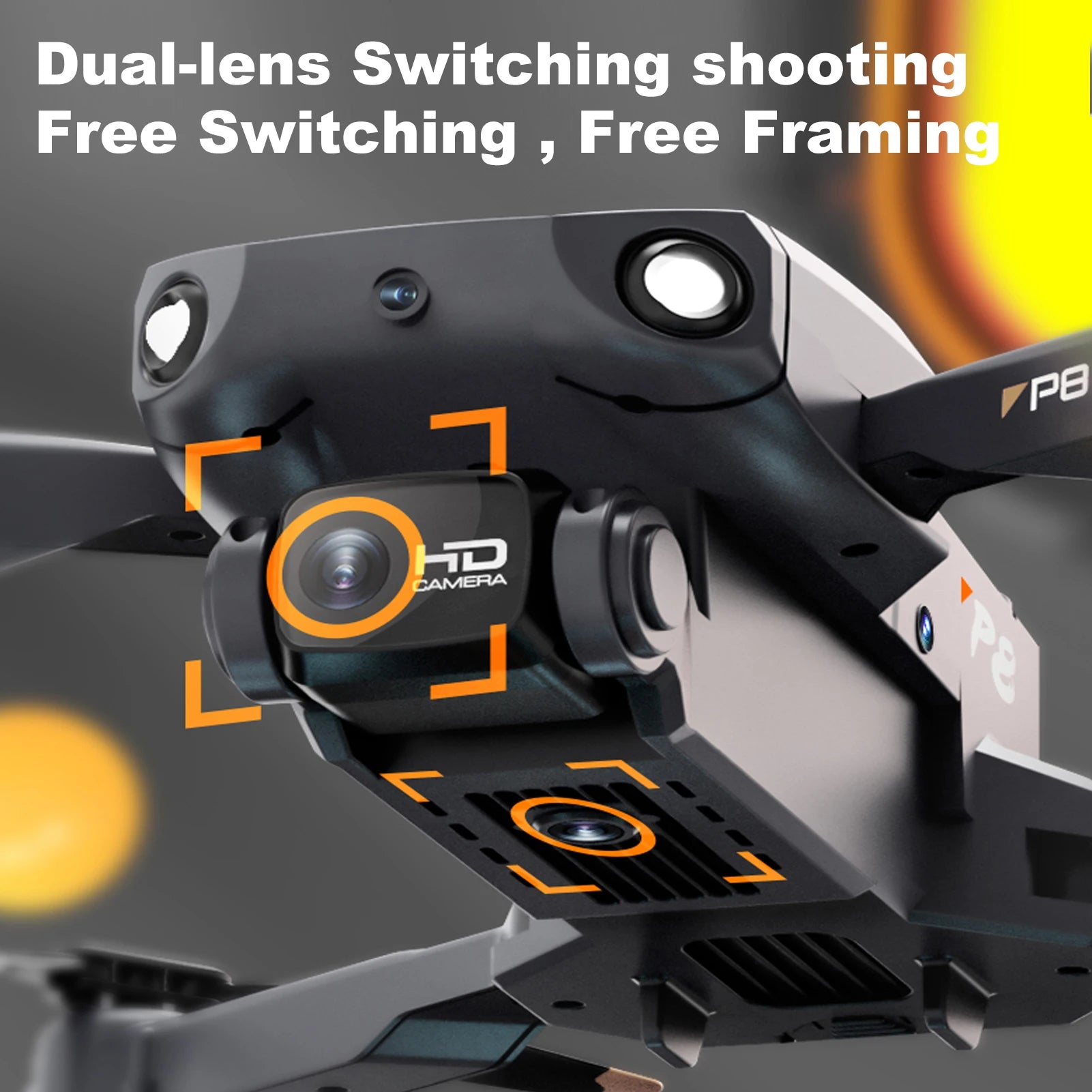 P8 RC Quadcopter with Camera 4K Dual Camera RC Drone with Function 4 Sided Obstacle Avoidance Waypoint Flight Gesture Control
