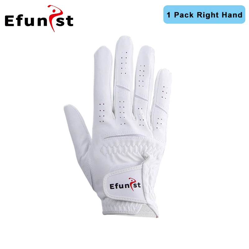 Men’s Golf Gloves – Left/Right Hand, Breathable Grip, White/Dark Grey (Namib Series)