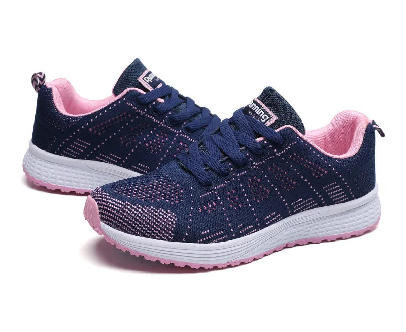 Women’s Breathable Mesh Casual Sneakers – Lightweight Walking Flats