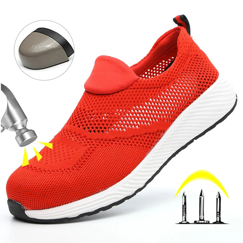 Unisex Steel Toe Safety Sneakers – Lightweight Breathable Work Shoes